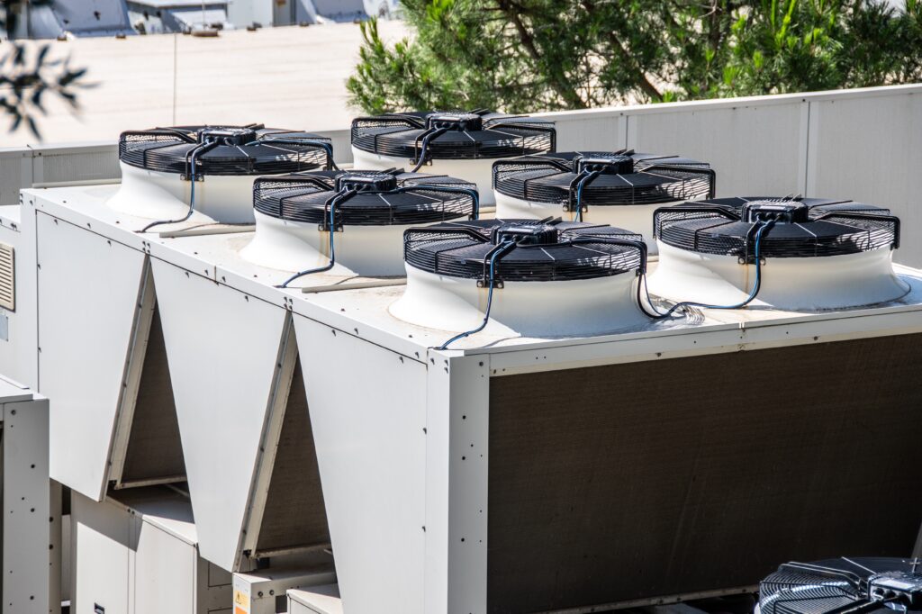 Commercial,Hvac,System,With,Multiple,Air,Conditioning,Units,On,A